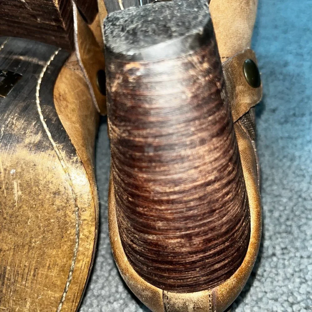ANTHROPOLOGIE Schuler & Sons Philadelphia Brown Distressed Booties - GUC - 7.5